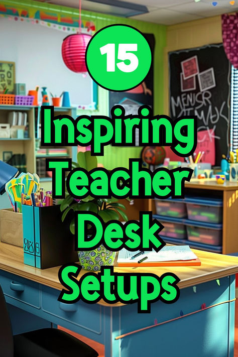 Get inspired to upgrade your teacher desk by checking out these beautifully decorated teacher desk images! Organizing Teacher Desk, Preschool Teacher Desk Ideas, Teacher Desk Organization Ideas, Triangle Desk Arrangement Classroom, Organized Teacher Desk, Teachers Desk Ideas, Classroom Teacher Desk Ideas, Diy Teacher Desk, Classroom Setup High School