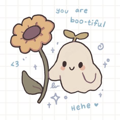 Mr Ghostie here to remind you that you are boo-tiful just the way that you are!! 🤭✨ Embrace your individuality and bloom just like the flower he is handing you 🌻 This lil guy is featured on the front of my deluxe mystery bags cuz he’s soooo cute I couldn’t resist 🥰 I’ve made him into a sticker and I also plan on turning him into magnet!! Cuz it’d be nice to see his cheerful face every time I pass by the fridge 😂 (Thank you for your support 🥹 Every interaction is SO appreciated!! Much love, ... Thank You So Much For Your Support, Stickers Aesthetic To Draw, I Love You This Much, Cute Thank You, Thank You Cute, Thank You Aesthetic, Cute Thoughts, Your So Cute, Thanks Sticker