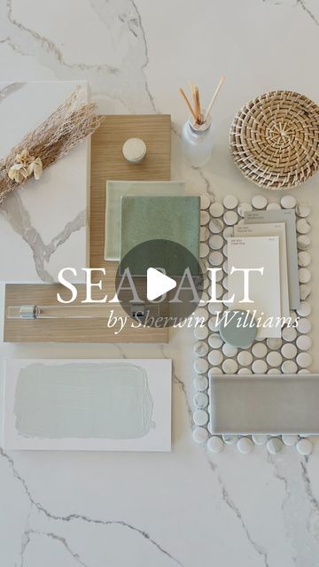 Tara Nelson on Instagram: "Seasalt by Sherwin Williams  Who’s looking to add a coastal vibe to their home? Well I have just the color for you! SW Sea Salt is the most amazing soft green with a touch of grey undertones. Visualize the pale green part of the sea. It is fresh and airy and is perfection in so many spaces.  My favorites spots are a front door, laundry cabinets, nursery walls, and a shiplap wainscot . This color will make you happy every time you see it.   I suggest pairing it with SW Pure White, SW Alabaster, or SW Accessible Beige. All make this color shine!  Photo via: lifeonsummerhill.com Photo via: heatherednest.com Photo via: heatherpqlmerdesign.com Photo via: Vanessafrancis.com Photo via: paintcolorproject.com Photo via: heatherednest.com Photo via: thecreativityexchange.c Seaglass Green Bathroom, Bathroom With Sea Salt Paint, Soft Green Paint Colors Sherwin Williams, Sw Seasalt Color Scheme, Sea Green Bathroom Ideas, Sea Salt Bathroom Cabinets, Sea Salt Bathroom Ideas, Sw Sea Salt Bathroom, Sea Salt Sherwin Williams Bathroom