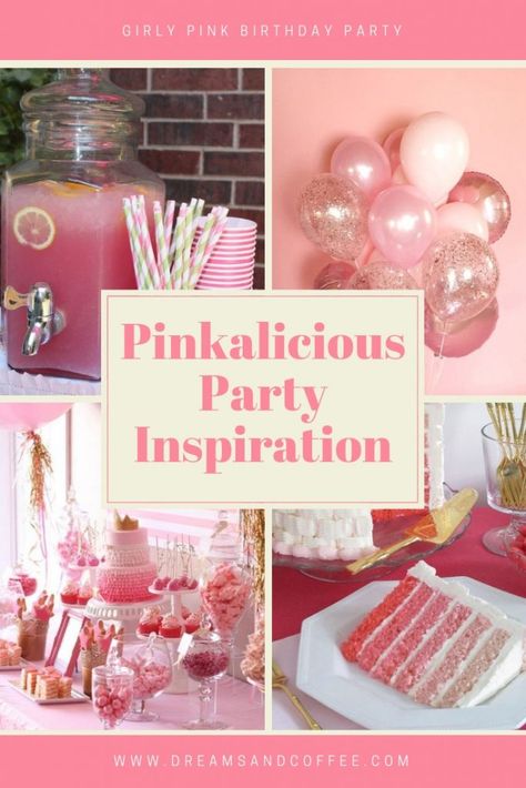 Pink Birthday Party Aesthetic, Pink Birthday Aesthetic, Pinkalicious Birthday Party, Pink Birthday Theme, Pink Birthday Party Decorations, Pinkalicious Party, Birthday Party Inspiration, Pink And Gold Birthday, Pink Party Theme