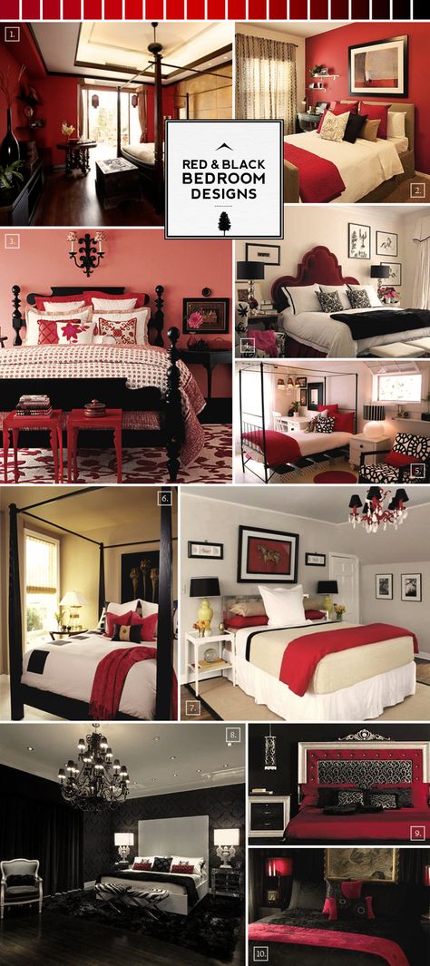 Red And Black Bedroom, Red Black Bedrooms, Black Bedroom Design, Black Bedroom Decor, Black Bedroom, Bedroom Red, Man Room, Romantic Bedroom, Red Rooms