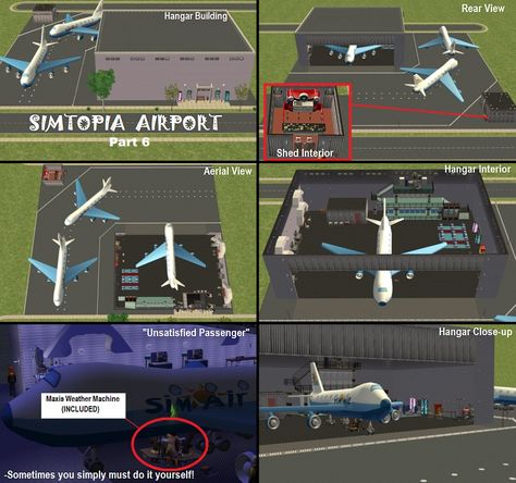 Mod The Sims - Simtopia: Community Set #3 - Simtopia Airport Set (No CC and CC Versions) Sims 4 Expansions, Sims 4 Custom Content, Custom Content, Sims 2, The Sims, The Expanse, Sims 4