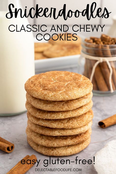 Stack of Snickerdoodle Cookies Gluten Free Snickerdoodles Cookies, Snickerdoodle Gluten Free Cookies, Gluten And Dairy Free Snickerdoodles, Quick Gf Cookies, Recipes For Gluten Free Cookies, Pumpkin Snickerdoodles Gluten Free, Sugar Free Snickerdoodle Cookies, Gluten Free Easy Cookies, Simple Gluten Free Cookies