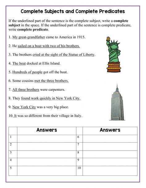 Subject Predicate Worksheet 3rd Grade, Subject And Predicate Worksheet 3rd Grade, Subject And Predicate Worksheet, Compound Subjects And Predicates, Complete Predicate, Complete Subject And Predicate, Simple Predicate, Subject Predicate, Compound Subject