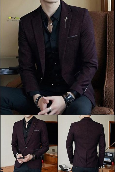 Red Blazer Outfit Men, Casual Outfits For Guys, Terno Slim Fit, Outfits For Guys, Classic Business Casual, Blazer Outfits Men, Classy Suits, Classy Outfits Men, Slim Fit Blazer