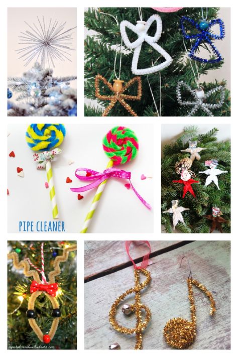 30 Fun & Easy Pipe Cleaner Ornament Ideas To Make This Christmas Christmas Ideas With Pipe Cleaners, Christmas Pipe Cleaner Ornaments, Pipe Cleaner Crafts For Christmas, Pipe Cleaner Crafts For Toddlers, Pipe Cleaner Ornaments For Kids, Pipecleaner Christmas Crafts For Kids, Things To Make Out Of Pipe Cleaners, Holiday Craft Ideas For Kids, Pipe Cleaner Christmas Crafts