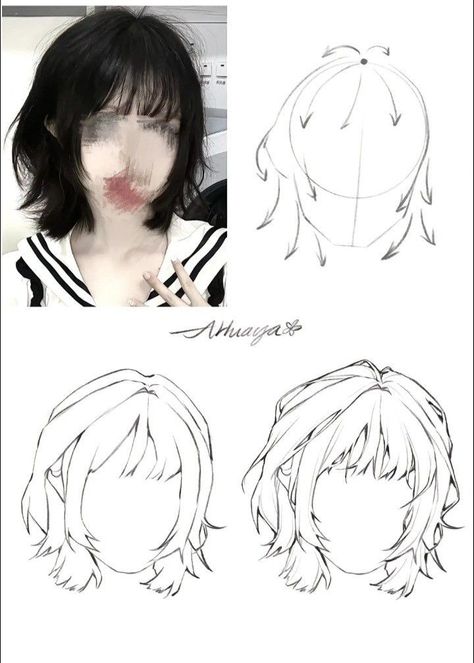 Drawing Hair Tutorial, Seni Dan Kraf, Sketches Tutorial, Digital Painting Tutorials, Hair Reference, Anime Drawings Tutorials, Anatomy Art, Book Art Drawings, Art Tutorials Drawing