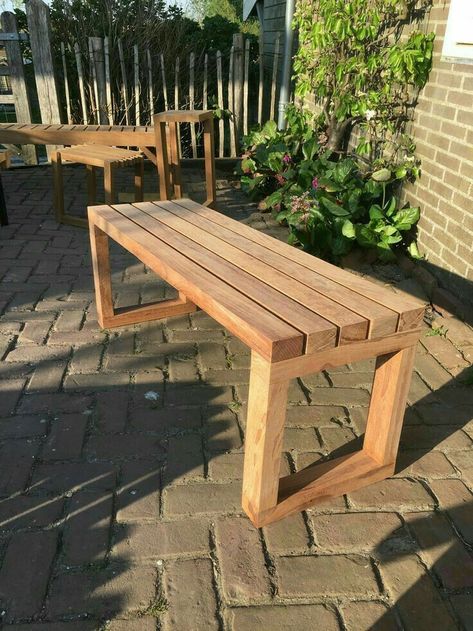 Wood Garden Bench, Garden Bench Plans, Wood Bench Outdoor, Diy Bench Outdoor, Wood Garden, Balcony Ideas Apartment, Bench Plans, Diy Bench, Garden In The Woods