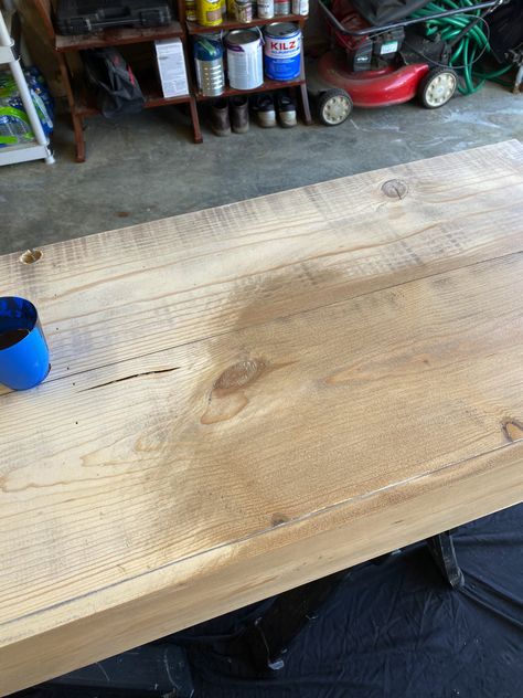 Our Favorite Raw Wood Stain Combination - Full Hearted Home Weathered Stained Wood, Light Wash Stain Wood, Best Stains For Birch Wood, Different Stains For Wood, Farmhouse Table Stain Color Ideas, Barnwood Stain Color, Raw Wood Look On Pine, Wood Table Stain Colors, White Oak Look On Pine