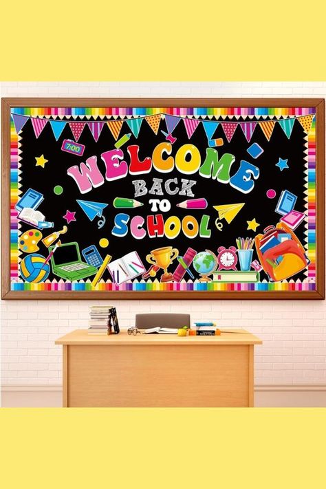 Back to School Bulletin Board Decorations Welcome Back Classroom Bulletin Board Set- Pencil-Notebook Paper- Cutouts- First Day of School-Party Supplies for Wall Decor School Theme Classroom, Back To School Bulletin Board Ideas, Welcome Back To School Bulletin Boards, Preschool Chalkboard, Notice Board Decoration, Hallway Bulletin Boards, Chalkboard Wall Decor, Skin Anatomy, Classroom Accessories