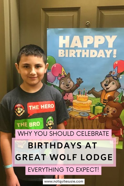 Looking for the perfect birthday destination? Discover why Great Wolf Lodge is the ultimate place to celebrate! From special birthday perks and budget-friendly packages to endless fun with the indoor water park and activities like MagiQuest and mini-golf, it’s a memorable way to make your child’s birthday extra special. Explore more reasons to plan your next family getaway to Great Wolf Lodge and start making unforgettable memories! The Great Wolf Lodge, Great Wolf Lodge Birthday Ideas, Great Wolf Lodge Surprise Ideas, Great Wolf Lodge Birthday, Indoor Water Park, Wolf Lodge, Great Wolf Lodge, Birthday Packages, Indoor Waterpark