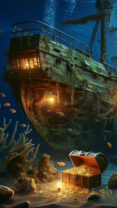 Discover the secrets of the deep as you explore a sunken ship in the mesmerizing world of steampunk. Submerged in time, this vessel tells tales of adventure, adorned with rusted gears and forgotten treasures waiting to be unveiled by intrepid explorers.