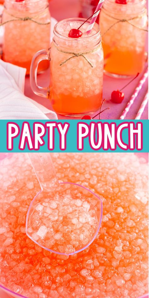 The best party punch! Just three ingredients to make this non alcoholic punch that's perfect for birthdays, BBQs, and more! Summertime Punch Non Alcoholic, Big Batch Punch Non Alcoholic, Party Juice Non Alcoholic, Non Carbonated Punch, Birthday Punch Recipes Non Alcoholic, Birthday Punch For Kids, Drinks For A Crowd Nonalcoholic, Punch For A Crowd Nonalcoholic, Non Alcohol Punch