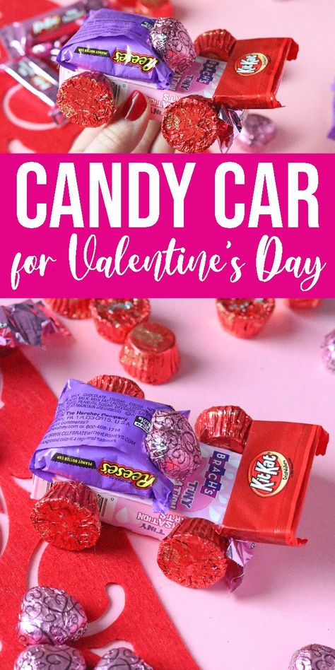 Car Valentine, Candy Car, Valentines Candy, Valentine Candy Hearts, Classroom Treats, Valentine Gifts For Kids, Valentine Crafts For Kids, Candy Crafts, Homemade Valentines