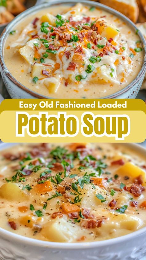 Easy Healthy Soup Recipes: Easy Old Fashioned Loaded Potato Soup Potatoe And Corn Soup, Sour Cream Potato Soup, Loaded Potato Soup Instapot, Potato Soup Crock Pot Heavy Cream, Southern Living Potato Soup, No Meat Potato Soup, Rocky Hedge Farm Potato Soup, Magnolia Potato Soup, Olive Garden Potato Soup Recipe