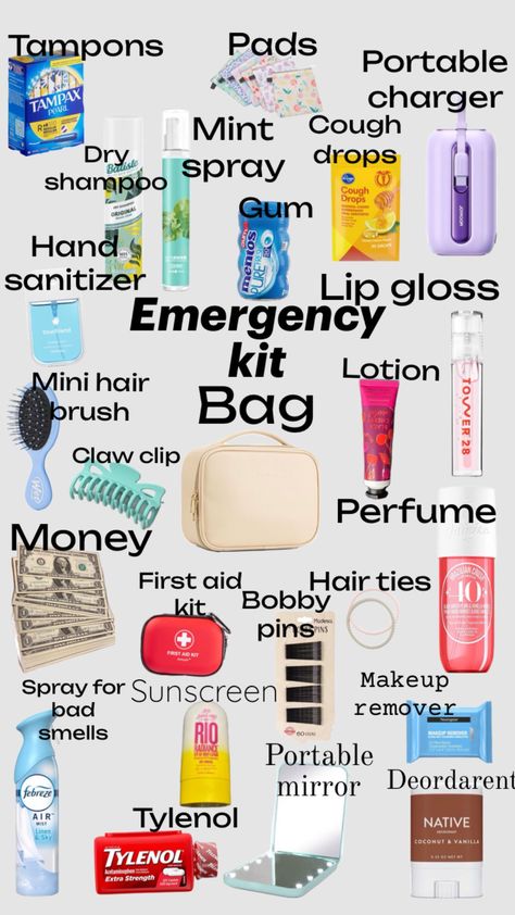 . #BacktoSchool #Backpack Tips For 6th Grade, Middle School Essentials, School Emergency Kit, School Backpack Essentials, Middle School Survival, School Survival Kits, School Bag Essentials, High School Survival, Emergency Bag