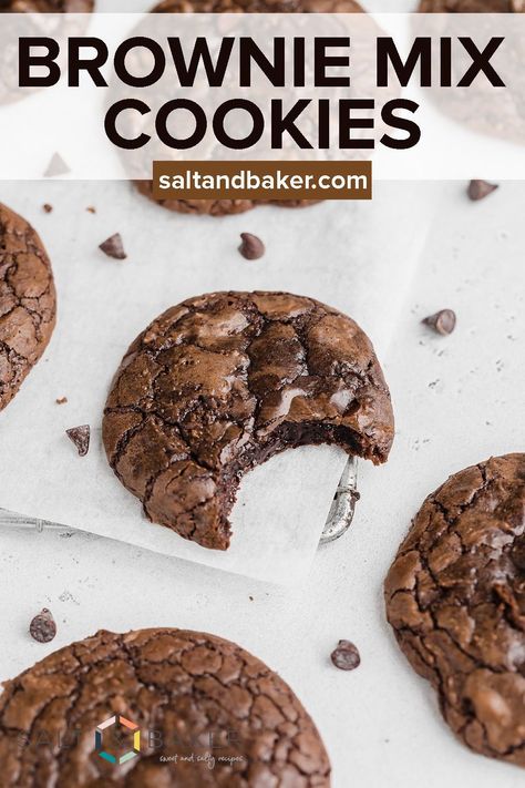 Box Brownie Mix Into Cookies, Brownie Batter Cookies Recipe, Brownie Box Mix Cookie Recipes, Crinkle Cookies Recipe Brownie Mixes, Box Brownies Cookies, Gluten Free Brownie Mix Cookies, Brownie Cookie Recipe Cake Mixes, Chocolate Cookies From Brownie Mix Recipes, Chocolate Fudge Brownie Cookies