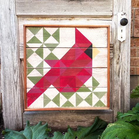 Cardinal Barn Quilt, Painted Barn Quilts, Barn Signs, Barn Quilt Designs, Barn Art, Barn Quilt Patterns, Quilting Frames, Barn Quilt, Panel Quilts