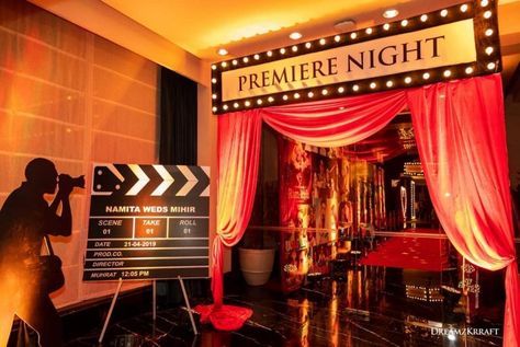 Bollywood Movie Night, Sangeet Entrance, Sangeet Entry, Bollywood Party Decorations, Hollywood Theme Party Decorations, Red Carpet Theme Party, Magical Backyard, Bollywood Night, Bollywood Theme Party