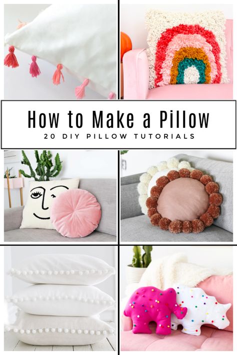 Pillows add color and dimension to your decor, PLUS they are an easy way to re-do or freshen up a room. Here is a list of 12 favorite pillow tutorials! via @somewhatsimple Different Pillow Shapes, Pillow Case Decorating Ideas, Diy Funky Pillows, Pillow Shapes Diy, Small Pillows Decor, Homemade Throw Pillows, Easy Pillows To Sew, Throw Pillow Sewing Pattern, Sew Throw Pillow Cover