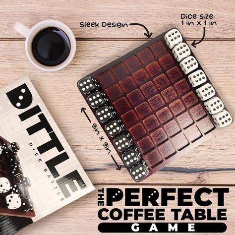 Dittle - Dice Battle | Ages 6+ | Unique Wooden Coffee Table Games For Adults And Family | Best Board Games For Kids 2 Player | Bar Games For Adults Indoor Tabletop Games | Wood Table Top Games Adult #amazonaffiliate #commishmade #spillthetea #iykyk #fafo #GAMER Candyland Board Game, Coffee Table Games, Table Top Games, Wooden Board Games, Wood Chess Set, Pinball Game, Wood Games, Perfect Coffee Table, Bar Games