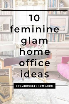 Glam Home Office Ideas, Pink Home Office Ideas, Black And Gold Office, Womens Home Office, Pink Home Office, Girly Office, Glam Office, Diy Luxury, Black And White Office