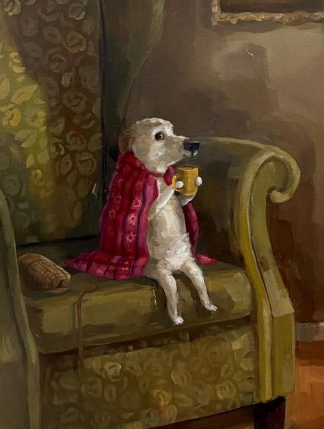 Dog Photography 'Tails With A Tale' Dog Photos And Art From Past Till Now | Alison Friend. British artist | Facebook Alison Friend Illustration, Alison Friend, Arte Peculiar, 강아지 그림, Animal Farm, Dog Paintings, Cute Animal Drawings, Funky Art, Whimsical Art