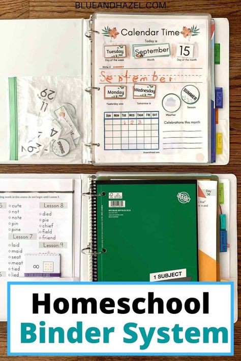 Learning Binder For Kindergarten, How To Plan Homeschool Week, Homeschool Kindergarten Schedule Curriculum, Kindergarten Organization At Home, Homeschool Centers Work Stations, Kindergarten Homeschool Subjects, Homeschool Folder Ideas, Storing Homeschool Work, Orginazation Ideas For Homeschool