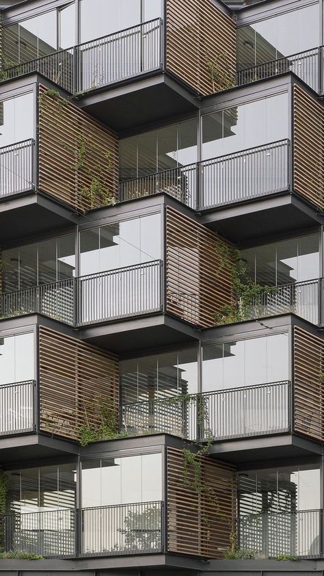 Balconies provide residents with great views while literally and figuratively looking down on the neighbours, but they also offer numerous other advantages. #architonic #architecture #exteriordesign #dacade #building Vertical Building Facade, Beautiful Balcony, Apartment Exterior, Concept Models Architecture, House Interior Design Styles, Residential Building Design, Hotel Building, Tower Design, Architecture Ideas