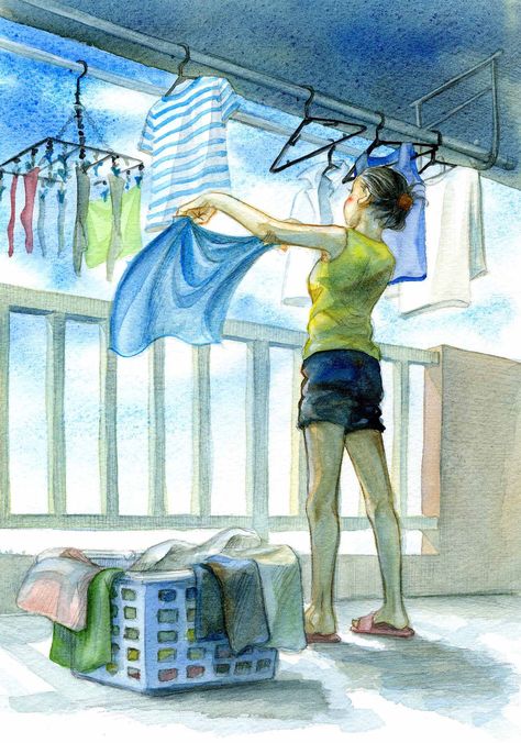 Scenes in Daily Lives on Behance Daily Life Artwork, School Composition Drawing, 2d Composition Drawing, Daily Life Scene Painting, Daily Life Sketches, Nid Sketches, Composition Drawing Painting, Daily Life Composition Painting, Daily Life Composition