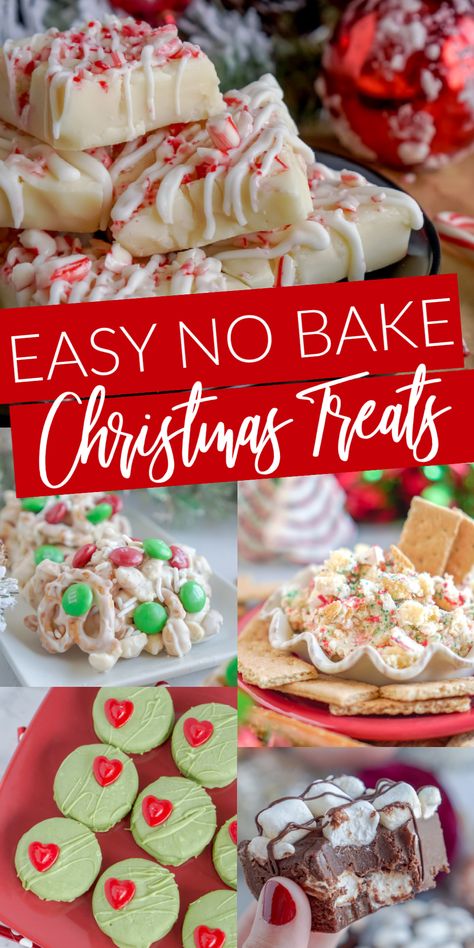 Easy No Bake Christmas Treats! Easy No Bake Recipes for Christmas and Holiday Parties! Grinch Cookies, Cookie Dip, Little Debbie Christmas Cake Dip, Hot Chocolate Fudge, Crockpot Candy and MORE! #lemonpeony #christmastreats #nobakerecipes #nobakedesserts No Bake Christmas Treats, Christmas Sweets Recipes, Cookie Dip, No Bake Christmas, Holiday Treats Recipes, Christmas Candy Easy, Easy Christmas Candy Recipes, Bake Christmas, Christmas Cookie Recipes Holiday