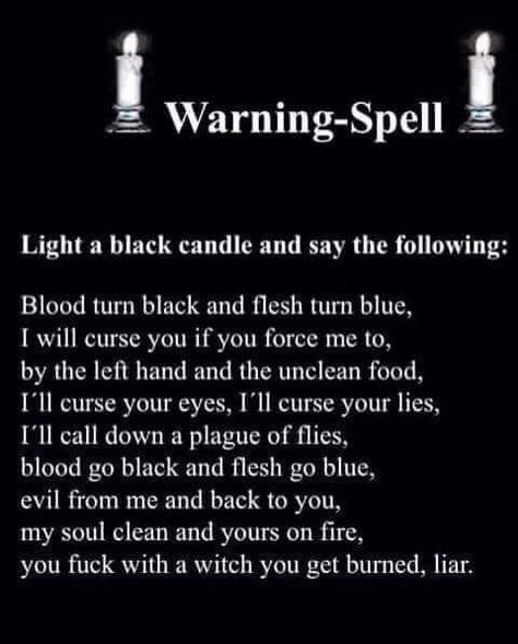 Warning Spell, Karma Spell, Spells That Actually Work, Hoodoo Spells, Banishing Spell, Witchcraft Spells For Beginners, Revenge Spells, Spells For Beginners, Witch Quotes