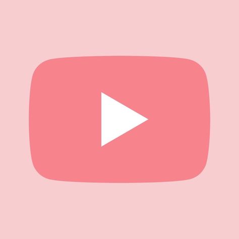 You Tube Icon Aesthetic, Pink Youtube Aesthetic, Insta Pink Icon, Shortcuts App Icons Pink, Youtube Pink Logo, Pink Logo Aesthetic, Youtube Widget Icon, Youtube Aesthetic Icon, Ios App Icon Design Pink