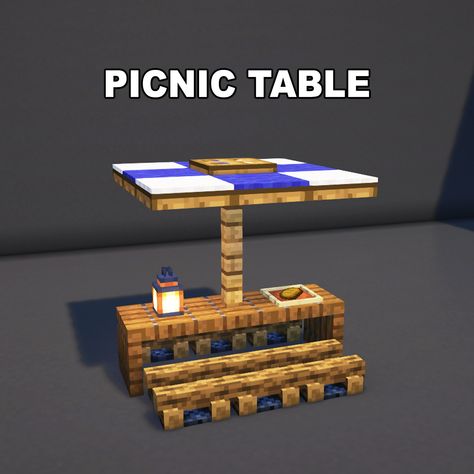 Minecraft Picnic Table ✅ Follow for OP Minecraft Builds 📢 Share with your Friends 💬 Rate this Build 1-10 🔖Tags 🔖 #minecraft #minecraftbuilds #minecrafters #minecraftpe #minecraftmemes #mınecraftideas #minecraftbuild #minecraftbuilding #minecraftbuilding #minecrafttutorial #minecraftonly #mcpe #minecraftpc #minecraftcreations #minecraftdaily #minecraftdesign #minecraftjava #minecrafts #minecraftyoutuber #gaming Minecraft Tables Ideas, Picnic Ideas Minecraft, Minecraft Boat Storage, Beach Umbrella Minecraft, Minecraft Booth Design, Cafe Minecraft Inside, Beach Decor Minecraft, Minecraft Picknick Table, Tables In Minecraft