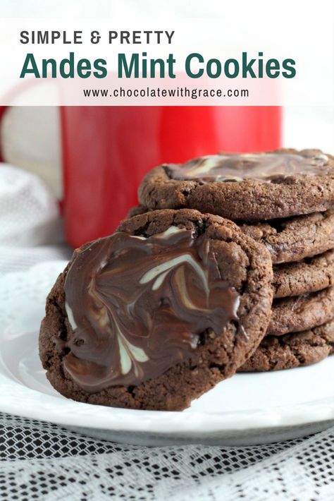 Andes mint cookies are perfect to show you love to someone at Christmas or the holidays. Andes mints are mixed with an easy chocolate cookie recipe and spread with more melted Andes mints. Can't go wrong with these chocolate mint cookies for you christmas cookie exchange or holiday cookie trays. #mint #cookies #christmascookies #andesmints #mintcookies #holidays Andies Mint Cookies, Chocolate Cookie Recipes Easy, Andes Mint Cookies, Andes Mint Chocolate, Chocolate Cookie Recipe, Andes Mints, Chocolate Mint Cookies, Andes Mint, Easy Christmas Cookie Recipes