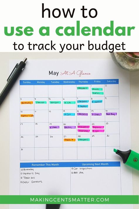 Budget Planner Ideas, Budget Calendar, Office Organizing, Organize Life, Debt Help, Budget Help, Money Saving Methods, Budget Tracking, Money Budget