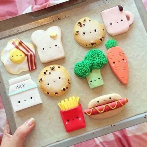 Cookieland Kawaii Magnets Polymer Clay Polymer Clay Toys, Clay Toys Ideas, Polymer Clay Cookies, Kawaii Clay Ideas, Clay Cookies, Tea Egg, Bacon Chips, Clay Toys, Toast Bacon