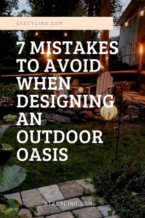 Looking for ways to enjoy your backyard? Avoid these mistakes when creating a backyard living space. Create outdoor living spaces you'll use and enjoy all season long with these tips. #backyardideas #backyardliving #backyarddeck #backyardpatiodesigns #deck #patio #firepit #backyardfirepit #backyardmakeover #backyardoasis #outdoorliving #outdoorlivingspacecovered #outdoorlivingdesign #outdoorpatioideas #deckideas #deckdesign #deckdecorating #patiodecoratingideas #patiodesign #patiofurnitureideas Deck Fire Pit, Fire Pit Landscaping, Backyard Fireplace, Cozy Backyard, Outdoor Living Design, Easy Landscaping, Fire Pit Area, Fire Pit Designs, Fire Pit Patio