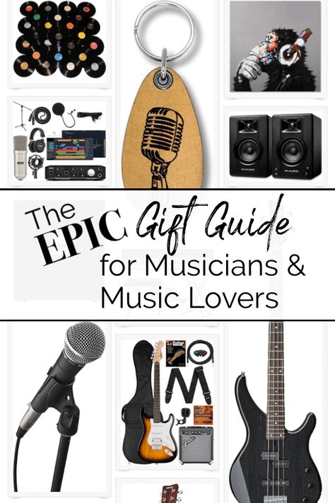 The Epic Gift Guide for Musicians and Music Lovers Presents For Music Lovers, Gifts For A Musician, Guitar Gifts For Him, Music Lover Aesthetic, Gift Ideas For Musicians, Gift Ideas For Music Lovers, Studying Music, Gifts For Musicians, Band Gifts