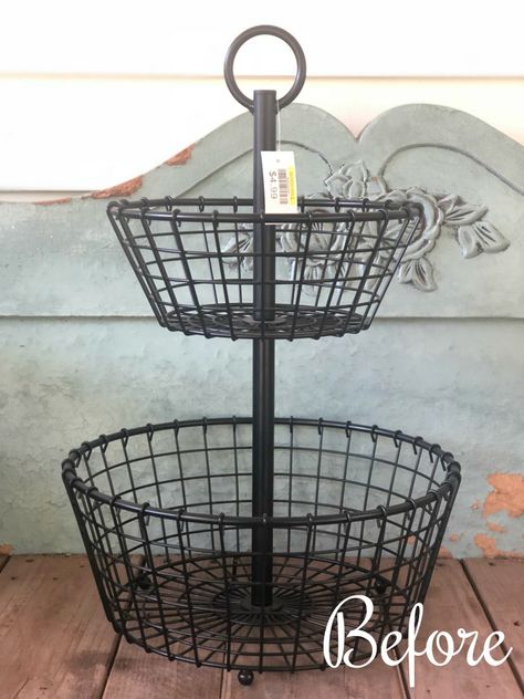 Farm House Fruit Basket, Wire Baskets Kitchen, Metal Basket Decor Ideas Kitchen, Tiered Wire Basket Decor, 2 Tier Metal Basket Decorating Ideas, Wire Tiered Tray Decor, Two Tier Basket Decor Ideas, 2 Tier Wire Basket Decor Ideas, Round Wire Basket Decor Ideas