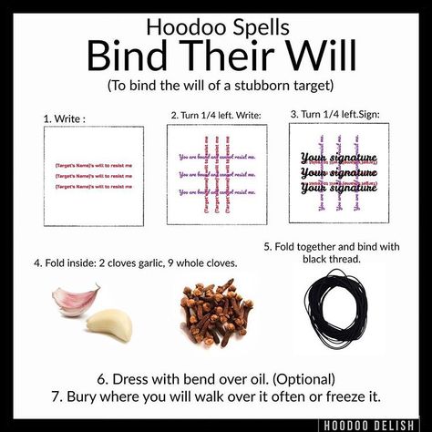 Ms Avi on Instagram: “~*~ HOODOO SPELLS: BIND THEIR WILL ~*~ Do you have a stubborn target? Someone who just seems to resist, bounce back, or find a way around…” Love Spell Hoodoo, Hoodoo Magic Witchcraft, Unbinding Spell Hoodoo, Herbs For Binding Spells, Voodoo Spells Witchcraft, Hoodoo Conjure Rootwork, Hoodoo Rootwork, Hoodoo Magic, Spells That Actually Work