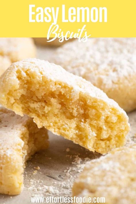 These easy lemon biscuits are beautifully buttery and just perfect for afternoon tea with a pot of earl grey! Lemon Biscuits Cookies, Lemon Biscuits Recipe, Easy Lemon Biscuits, Homemade Tea Biscuits Recipe, Lemon Puff Biscuits, The Best Tea Biscuits, Plain Tea Biscuits, Lemon Biscuit, Beautiful Biscuits