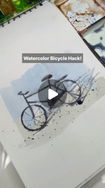 Watercolor Bicycle, Watercolor Painting Easy, Bicycle Drawing, Bicycle Painting, Whimsical Watercolor, Watercolor Tips, Watercolor Tutorials, Colour Painting, Watercolor Journal