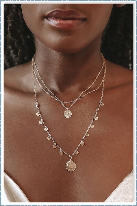 Shop our selection of beautiful necklaces, made with premium materials and beautiful designs. Glam Team, Gold Layered Necklace, Boss Woman, Pretty Accessories, Layering Necklaces, Jewelry Photoshoot, Chunky Chain Necklaces, Chic Necklace, A Match Made In Heaven