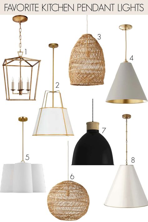 Pendant lights for over a kitchen island Studio Mcgee Pendant Lighting, Gold Pendant Lights Over Island, White Pendant Lighting Kitchen, Large Pendant Lights Over Kitchen Island, Kitchen Lighting Ideas Over Island, Lights Above Kitchen Island, Decorate Cubicle, Decorate Cubicle At Work, Modern Kitchen Pendants