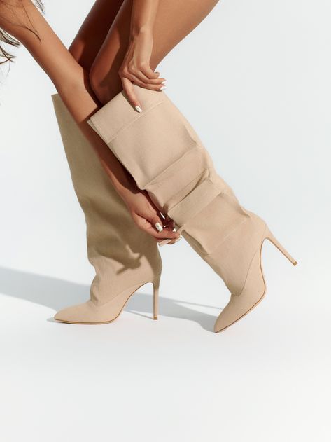 Nude strappy heels