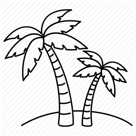 Palm Tree Line Drawing - Beach Palm Tree Drawing (512x512) Palm Trees Clipart, Palm Tree Doodle Simple, Palm Tree Clipart Black And White, Easy To Draw Palm Trees, Plam Tree Drawing Easy, Beach Trees Drawing, Cartoon Palm Tree Drawing, Palm Tree Coloring Pages Free Printable, Palm Tree Coloring Page