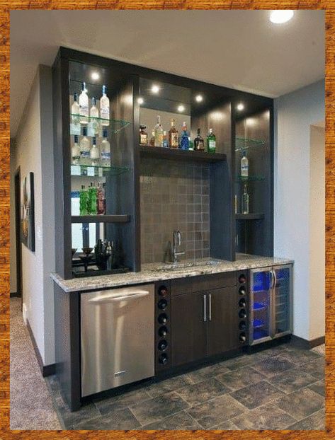 Small Kitchen Bar, Wet Bar Designs, Kitchen Bar Design, Home Wet Bar, Home Bar Areas, Home Bar Cabinet, Home Bar Rooms, Modern Home Bar, Basement Bar Designs