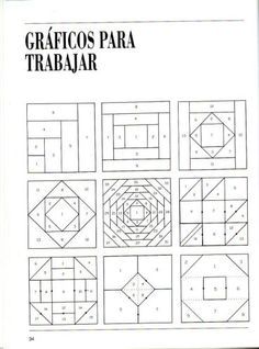 PATCHWORK: curso rápido « Variasmanualidades's Blog                                                                                                                                                                                 Más Vintage Nakışlar, Patchwork Clothes, Paper Quilt, Quilt Square Patterns, Paper Pieced Quilt, Barn Quilt Patterns, Patchwork Quilt Patterns, Paper Piecing Quilts, Paper Piecing Patterns