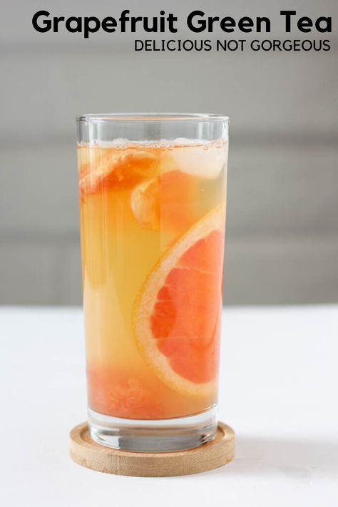 Grapefruit Iced Tea, Grapefruit Green Tea, Grapefruit Tea Recipe, Grapefruit Drinks Nonalcoholic, Passionfruit Green Tea, Fruit Tea Recipes, Grapefruit Smoothie, Grapefruit Drink, Drinking Green Tea